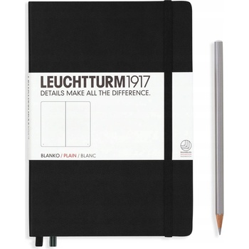 Leuchtturm1917 Zápisník Black Medium A5 čistý