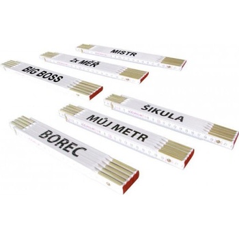 Levior Skládací 2m Měř PROFI,bílý,dřevo