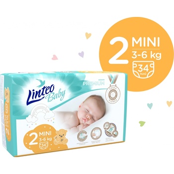 LINTEO BABY Prémiové 2 MINI č.2 3-6 kg 34 ks