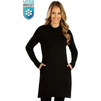 LITEX Dámské mikinové šaty 7E086 černá