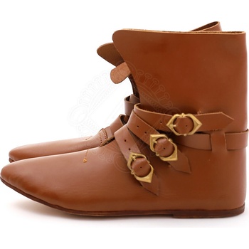 Lord of Battles Nadkotníkové středověké boty na řemínky a přezky