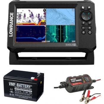 Lowrance Echolot Eagle 7 se sondou TripleShot HD + baterie + nabíječka