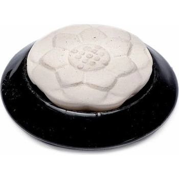 Luban Keramický aroma difuzér Lotosový květ černý cca 7,5 cm