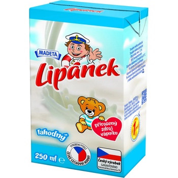 Madeta Lipánek Polotučné mléko bez příchuti 1,5% 250 ml