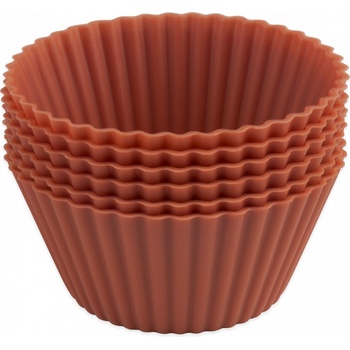 MagicHome Forma na cupcake silikon červená set 6 ks 6,5x6,5x3 cm