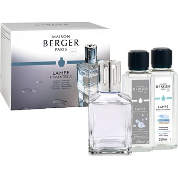 Maison Berger Paris dárková sada: katalytická lampa ESSENTIAL CUBE, náplň mořský vzduch, neutrální náplň