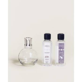 Maison Berger Paris dárková sada: katalytická lampa ESSENTIAL ROUND, náplň bavlněná péče, neutrální náplň