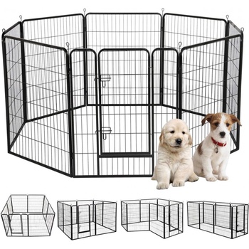 Malatec Kovová ohrádka pro pejsky a štěnata 8-dílná 80 x 80 cm