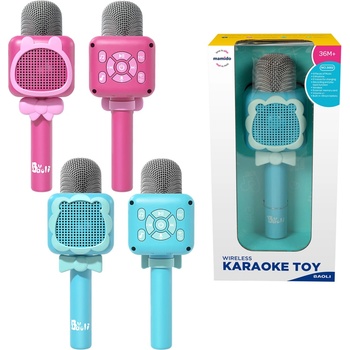 Mamido Dětský bezdratový Bluetooth karaoke mikrofon modrý MT1565