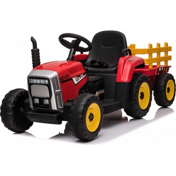 Mamido elektrický traktor s vlečkou červená