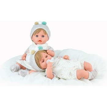 Marina & Pau Realistická miminka mrkací dvojčátka Karlička a Karlíček Mini Reborn Mellizos 35 cm