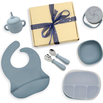 Martons jídelní sada silikonová Light blue NEW 7 dílná