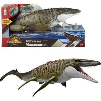 Mattel Jurský Svět Rebirth Mosasaurus Bite'n'blast velký 65 cm JCH00