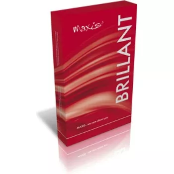 Maxis Brillant kompresivní stehenní punčochy s krajkou Krátká se špicí bronz