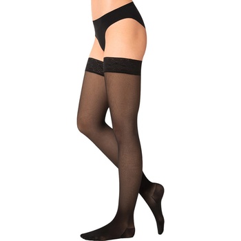 Maxis Relax Premium stehenní punčochy s krajkou black magic