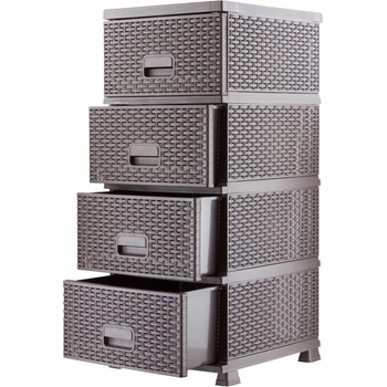 Mega Plast RAF komoda se zásuvnými šuplíky 44 x 37 x 90,5 cm wenge