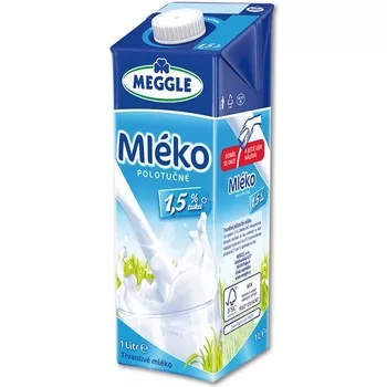 Meggle Trvanlivé polotučné mléko s uzávěrem 1,5% 1 l
