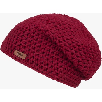 Merino háčkovaná čepice bordo