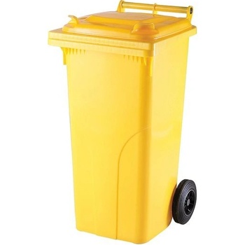 Meva popelnice s víkem, plastová, žlutá, 120 l MT0004-4