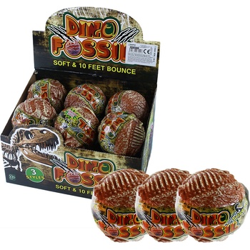 Míček skákací měkký 6,5cm dino zkamenělina s otiskem Dino Fossil