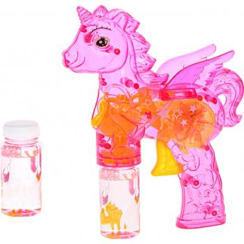 Mikro trading Bublifukovač pistole Jednorožec na setrvačník se světlem 26 cm
