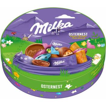 Milka Osternest velikonoční talíř mix vajíček, čokolády a oplatky z mléčné alpské čokolády¨198 g