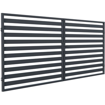 Milton Plotová brána dvoukřídlá, ocel, 150 × 300 cm, grafitová šedá (RAL 7024) W10433