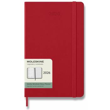 Moleskine A5 týdenní 2026 červený