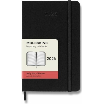 Moleskine A6 denní 2026 černý