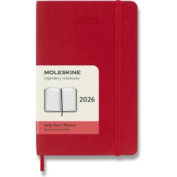 Moleskine A6 denní 2026 červený