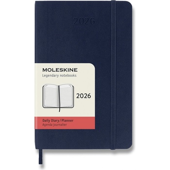 Moleskine A6 denní 2026 modrý