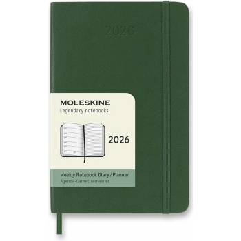 Moleskine A6 týdenní 2026 zelený