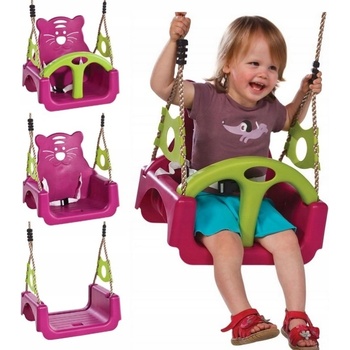 Monkey´s Home houpačka plastová Baby 3v1 Trix tmavě růžová