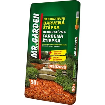 Mr.Garden Dekorační barvená štěpka oranžová 50 l