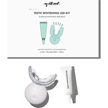 My White Secret PAP+ LED světlo pro bělení zubů + bělicí aktivační gel 6 ks + nabíjecí kabel