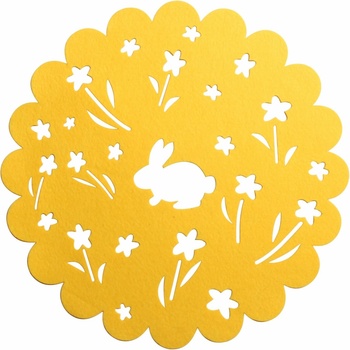 Mybesthome Velikonoční prostírání BUNNY žlutá Ø 38 cm