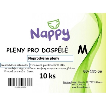 Nappy inkontinence pleny pro dospělé zalepovací neprodyšné M 80 - 125 cm