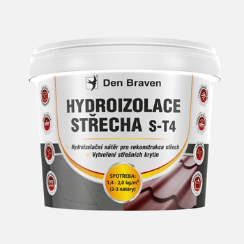 Nátěr hydroizolační střešní DenBit S-T4, Den Braven 40 kg (soudek) červená, balení 1 ks