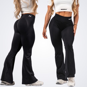 NEBBIA Tvarující bezešvé flared legíny FLOW SEAMLESS 498 BLACK