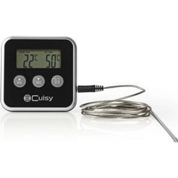Nedis KATH105BK digitální teploměr na maso, 0–250 °C, časovač, černý