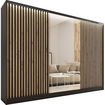 Nejlevnější nábytek Insular 3D 280 se zrcadlem černý mat/dub artisan