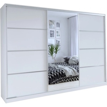 Nejlevnější nábytek Litolaris 250 se zrcadlem bílý mat