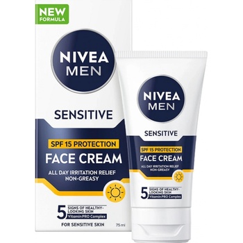 Nivea Men Sensitive OF15 ochranný pleťový krém pro muže 75 ml