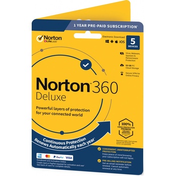 Norton 360 DELUXE 50GB + VPN 1 lic. 5 lic. 12 mes. (21405797)
