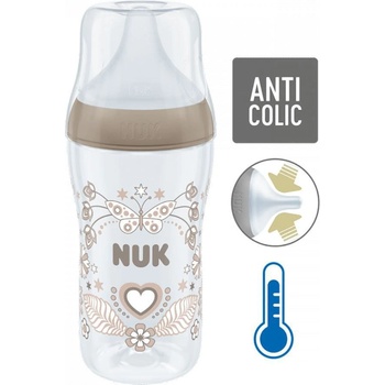 Nuk Perfect Match láhev s kontrolou teploty hnědá 260ml