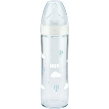 Nuk skleněná kojenecká láhev New Classic bílá 240 ml