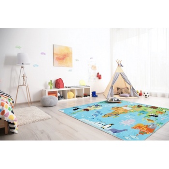 Obsession Torino kids 233 WORLD MAP modrá