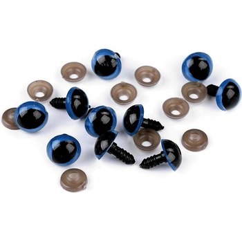 Oči kočičí s pojistkou Ø14 mm - modrá (10 sada)