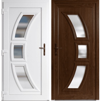 OknaDvereNaMiru.cz Vchodové plastové dveře Celia zlatý dub / bílá levé otevírání dovnitř 100 x 210 cm