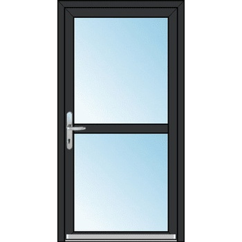 OknaDvereNaMiru.cz Vchodové plastové dveře SLOUPKOVÉ Celoprosklené s příčkou bílá 100 x 220 cm